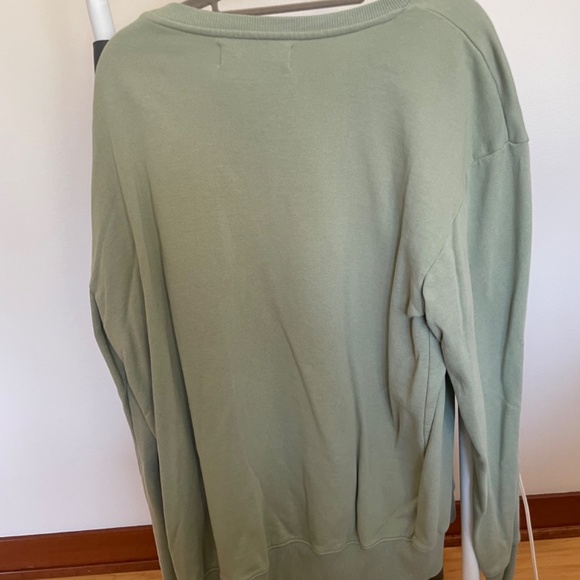 Seek Discomfort Green Crewneck Sweatshirt with Rose Design (Size Large) - Picture 3 of 3